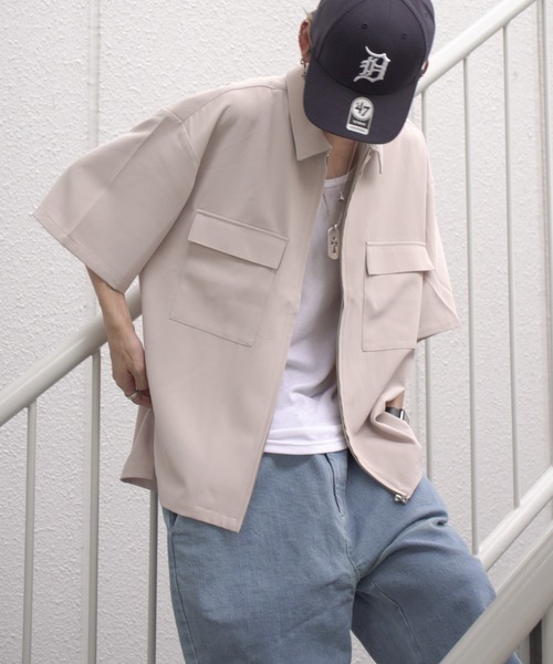 VENCE EXCHANGE ブルゾン アウター カルゼ半袖ZIPジャケット
