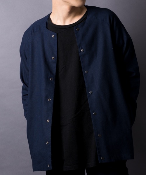 MGV（エムジーヴィー） ジャケット ノーカラージャケット カラー綿麻