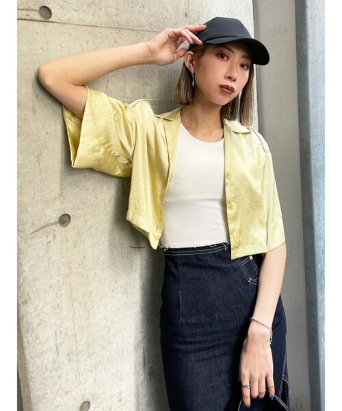 EMODA シャツ ブラウス ボックスワイドシアーシャツ レディース  