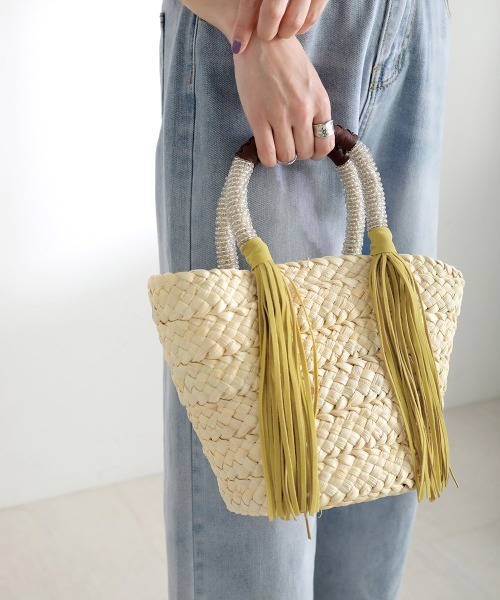 ランキングや新製品 バッグ ハンドバッグ ビーズフリンジカゴバッグ