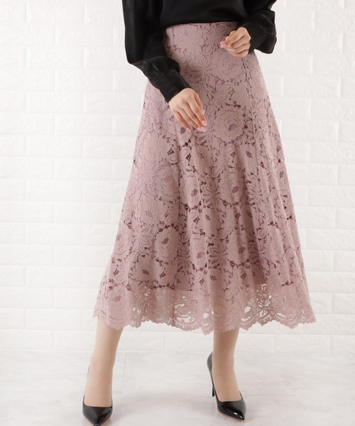 Lace Ladies スカート 総レーススカート バックレースアップ