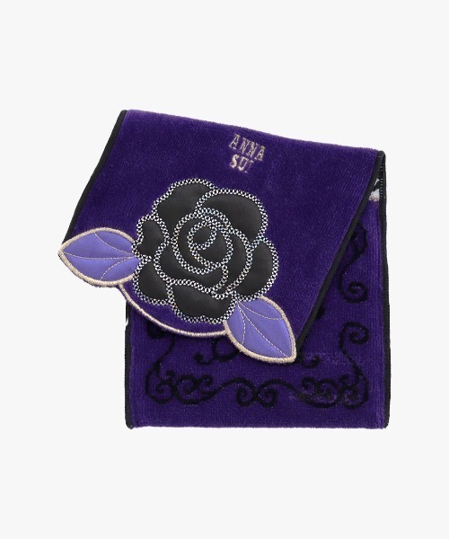 ANNA SUI（アナスイ） ハンカチ ローズアップリケ ポケットタオル