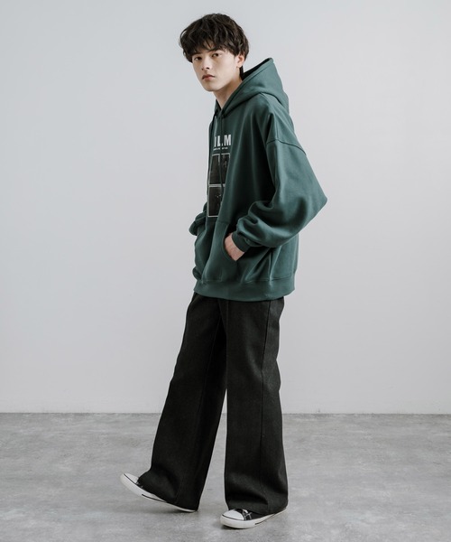 Rocky Monroe パーカー オーバーサイズモノクロフォトプリント裏