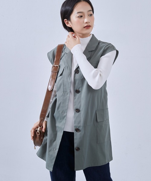 ベスト ジレ On One's Own ノーカラーベスト レディース On One's Own ベスト ジレ ノーカラーベスト レディース