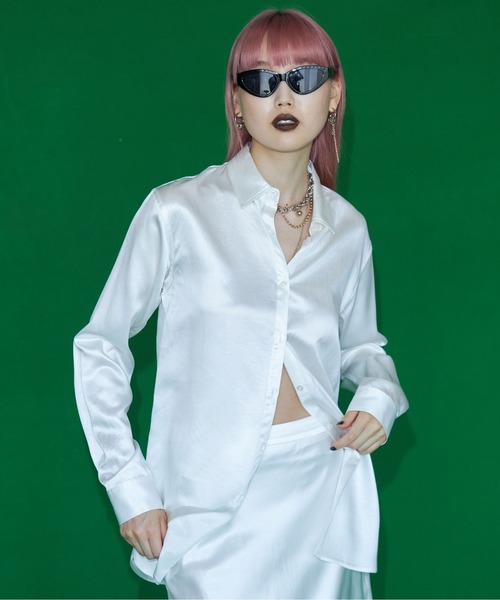 JOSE MOON シャツ ブラウス SHINY SATIN SHIRTS/シャイニーサテン 