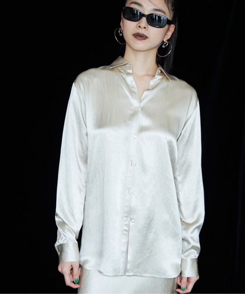 JOSE MOON シャツ ブラウス SHINY SATIN SHIRTS/シャイニーサテン 