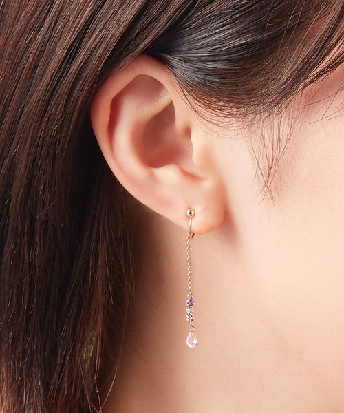 現行品【VENDOME AOYAMA】K10ピンクゴールド ローズクォーツピアス va vendome aoyama イヤリング K10PG ローズクォーツ イヤリング