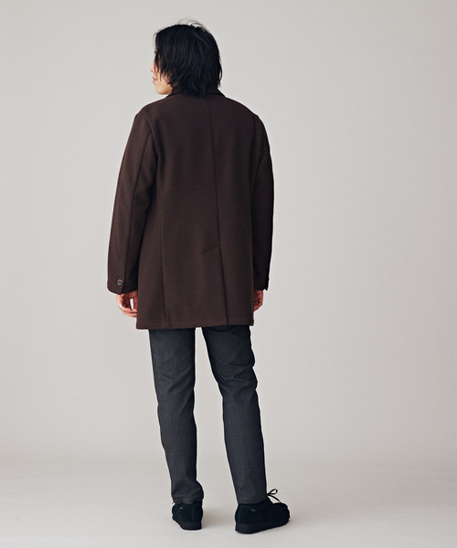 ベーシックチェスターコート ユニセックス ブラウン【Confirm】Lサイズ 最 安値 でファッション - ベーシックチェスターコート ユニ