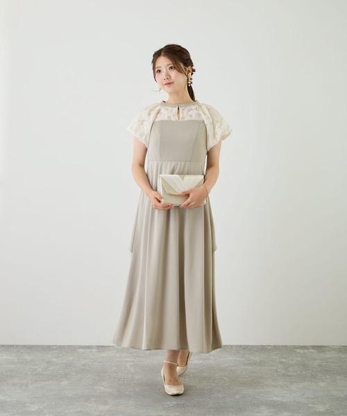 セール! DKNY 人気 パフスリーブ シース ドレス Dorry Doll ドレス バックデザインパフスリーブドレス