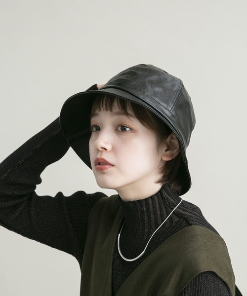 KBF（ケービーエフ） 帽子 ハット レザーバケットHAT レディース