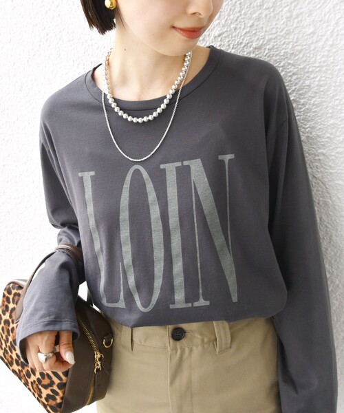 tシャツ ローズ ペトール ロング スリーブ プリント TEE レディース