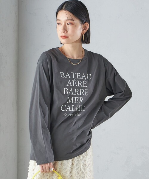 SHIPS（シップス） tシャツ ローズ ペトール ロング スリーブ プリント 