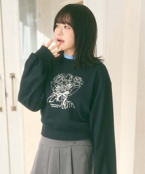 ayane プリントスウェット トップス 38 Ada. トレーナー スウェット 「Peachyyouth × Ada.」ブーケ