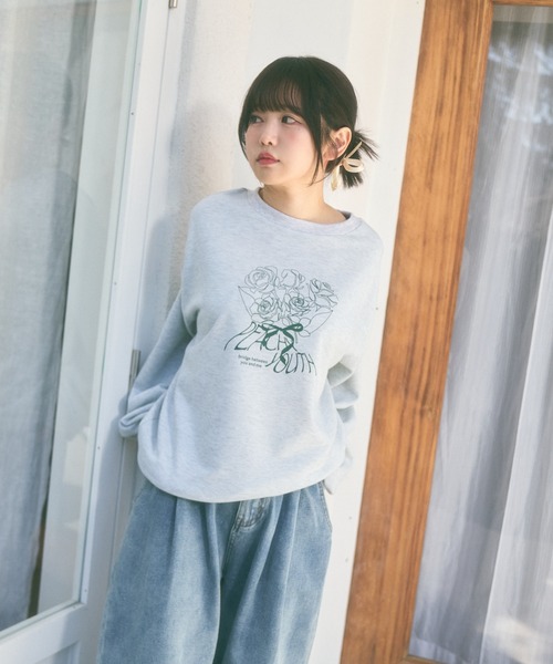 ayane プリントスウェット トップス 38 BENDER TOKYO トレーナー スウェット 「BENDER TOKYO」オーバー