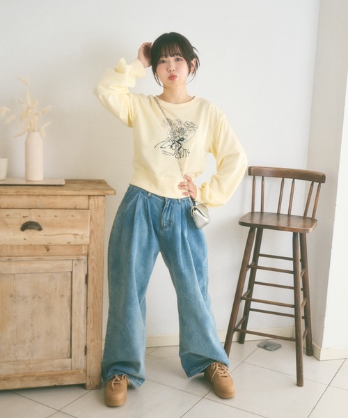 ayane プリントスウェット トップス 38 楽天市場】ayane(アヤン）スキッパーシアーニット 815338シアー