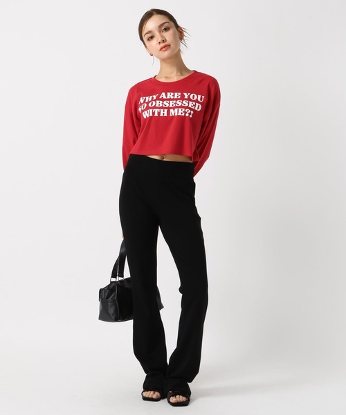 FOREVER21 パンツ 「2024FW」レイヤードカットフレアパンツ レディース 