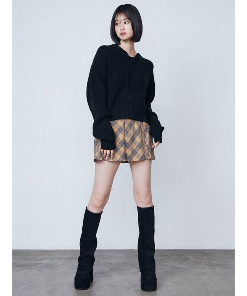 【REJINA PYO】WOOL×光沢ラメプリーツ レイヤー ベルト スカート REJINA PYO】WOOL×光沢ラメプリーツ レイヤー ベルト スカート
