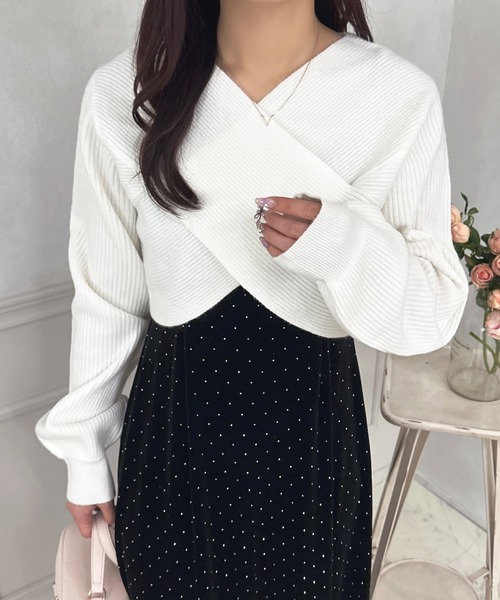 apres jour（アプレジュール） ニット セーター クロスニットショート