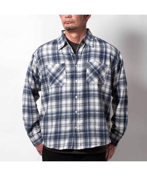BAYBLO シャツ (SA) ワイド ビエラ 長袖 チェックシャツ メンズ