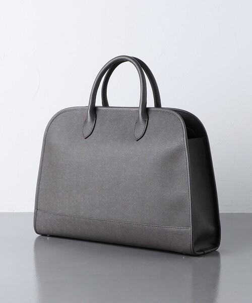ユナイテッドアローズ ビジネスバッグ ブリーフケース グレー UNITED ARROWS ビジネスバッグ レザー ラウンド ブリーフケース