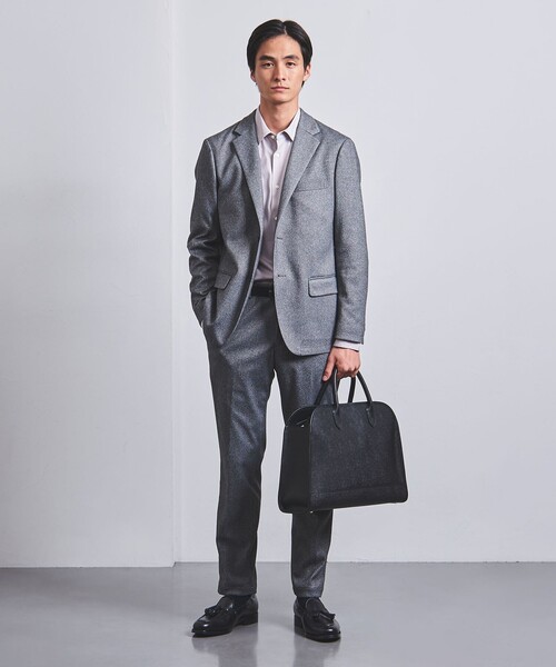 ユナイテッドアローズ ビジネスバッグ ブリーフケース グレー UNITED ARROWS ビジネスバッグ レザー ブリーフケース メンズ