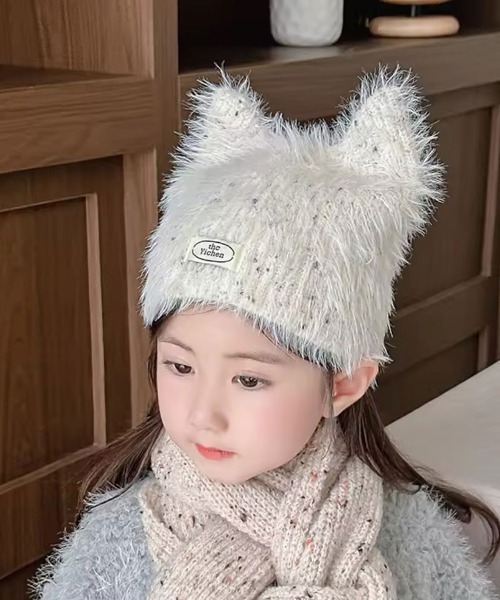 ニット帽 ニットキャップ 「 Bambin / ボンバン 」 ねこみみ シャギー