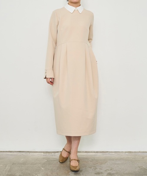 Sirin ワンピース 衿2wayミディコクーンワンピース「2サイズ展開
