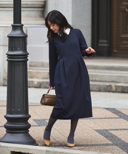 Sirin ワンピース 衿2wayミディコクーンワンピース「2サイズ展開