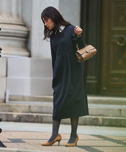 Sirin ワンピース 衿2wayミディコクーンワンピース「2サイズ展開