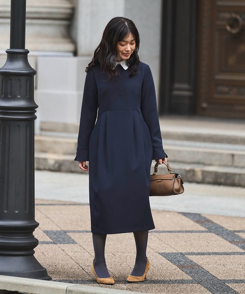 Sirin ワンピース 衿2wayミディコクーンワンピース「2サイズ展開
