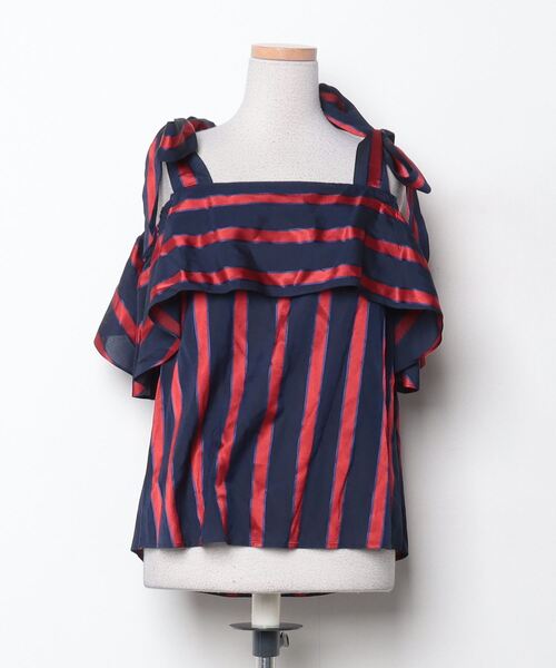 「GRACE CONTINENTAL」 ノースリーブブラウス 36 ネイビー レディース GRACE CONTINENTAL 「GRACE CONTINENTAL」 ノースリーブブラウス
