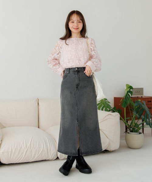 flower デニムスカート グラッドデニムスカート : ZOZOTOWN Yahoo!店