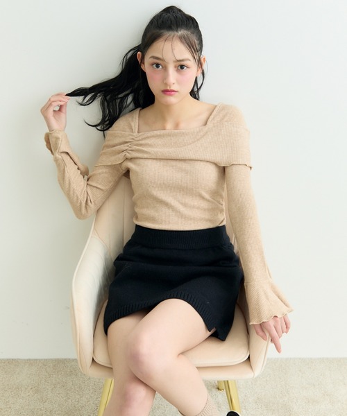TITTY＆CO. ニット セーター オフショルダーニットトップス