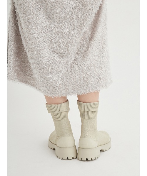 「emmi」 ショートブーツ 23cm ゴールド レディース_画像9