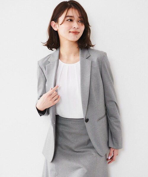 アンタイトル　ジャケット&パンツ&スカート　セットアップ　ライトグレー UNTITLED ジャケット テーラードジャケット 「通勤/セットアップ