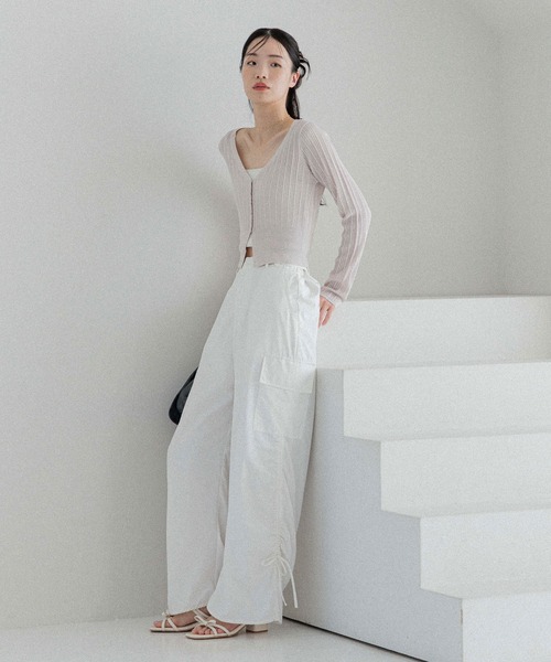 Heather カーディガン スリットラメカーディガン 327129