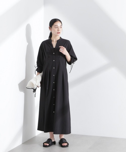 VALENTINO ホワイトリボン付きシャツワンピース NANO universe（ナノ・ユニバース） シャツワンピース リボンスリーブ
