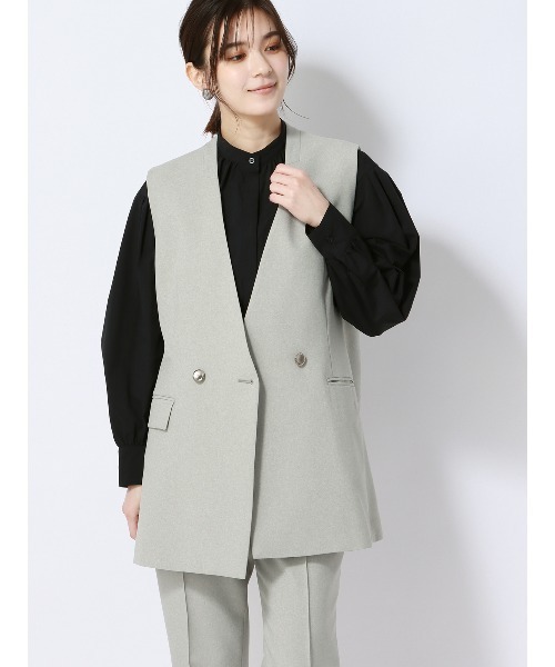 ブラウス シャツ ボリュームスリーブブラウス バンドカラー ウォッシャブル ポリエステルタイプライター レディース ブラウス シャツ ボリュームスリーブブラウス バンドカラー