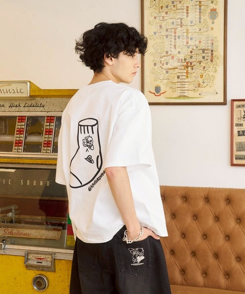 kaoyorinakami やっぱりTシャツ kaoyorinakami tシャツ socks tee / ソックスTシャツ メンズ