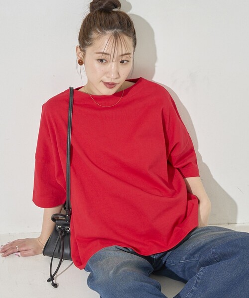 tシャツ ボートネック半袖Ｔシャツ レディース リンガーネックボーダーT トップス Tシャツ 半袖 ボーダー
