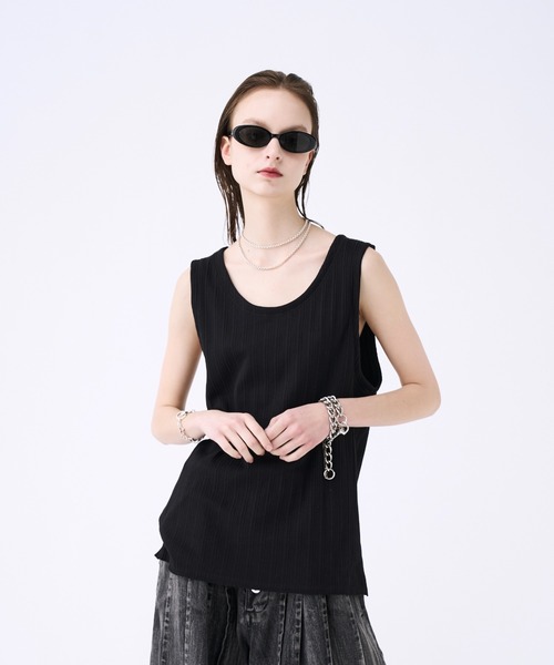 LGBレイヤードタンクトップ タンクトップ Mesh layered tank top / メッシュレイヤード