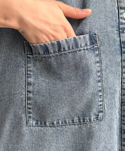 DOU DOUテンセルデニムバック切替シャツ DouDou（ドゥドゥ）の「【WEB限定】テンセルデニムバック切替
