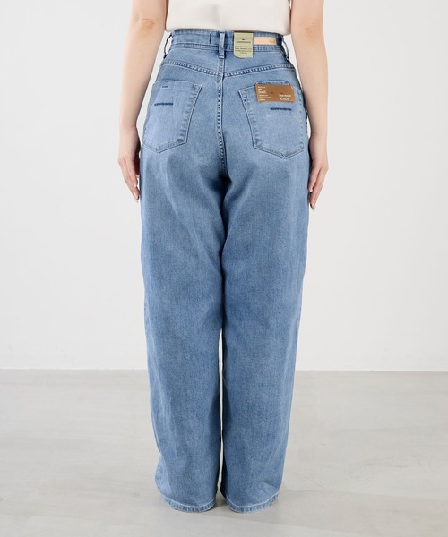美品　ヤヌーク　ワイドフルアデニム　ジーンズ　ブルー　ストレッチ　24 YANUK（ヤヌーク） ワイドパンツ ジーンズ デニム デニムパンツ