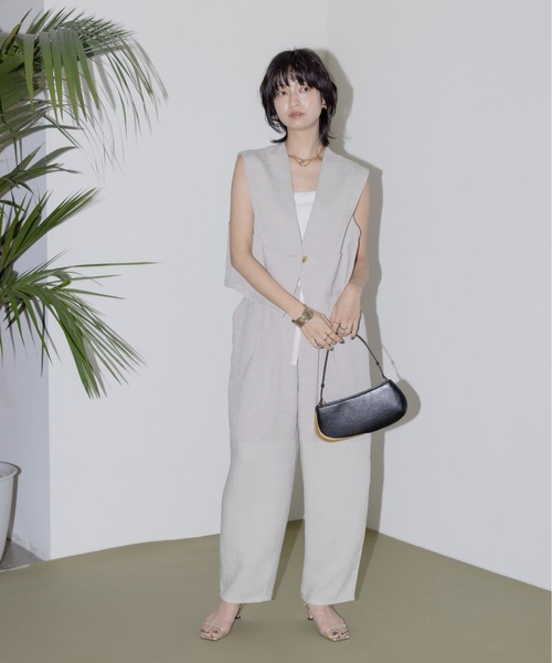 Eimee Law ベスト ジレ ショルダータック クロップドベスト