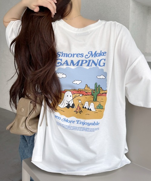 Ada. tシャツ おばけ プリント big Tシャツ レディース メンズ