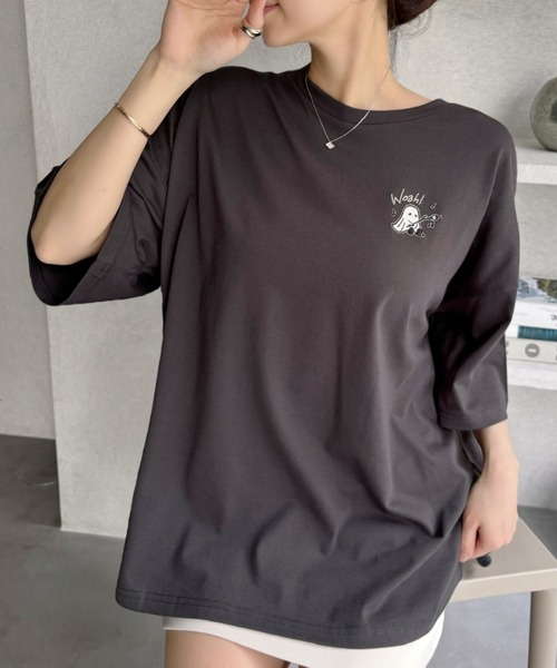 MEDM 半袖Tシャツ ロゴ オバケ プリント 大人気 男女兼用 ロング MEDM 半袖Tシャツ ロゴ オバケ プリント 大人気 男女兼用 ロング