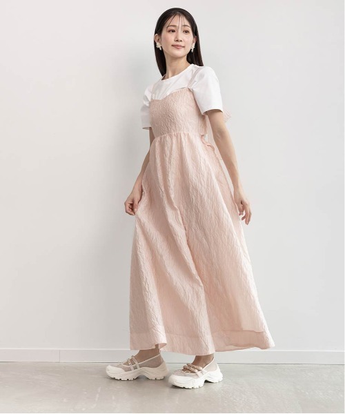 RANDA（ランダ） ワンピース シアージャガードキャミソールワンピース