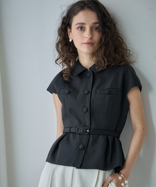 ERADIE（エラディエ） ブラウス シャツ Cap Sleeve Peplum Top 