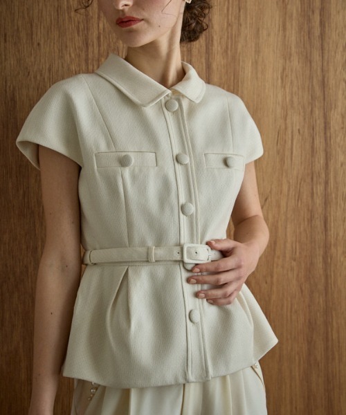 ERADIE（エラディエ） ブラウス シャツ Cap Sleeve Peplum Top