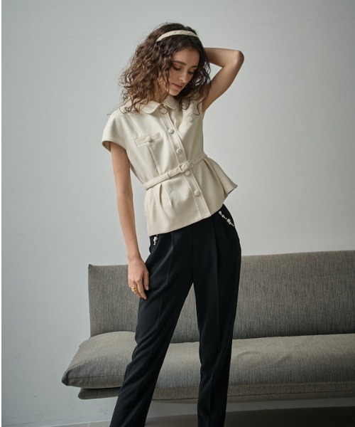ERADIE（エラディエ） ブラウス シャツ Cap Sleeve Peplum Top